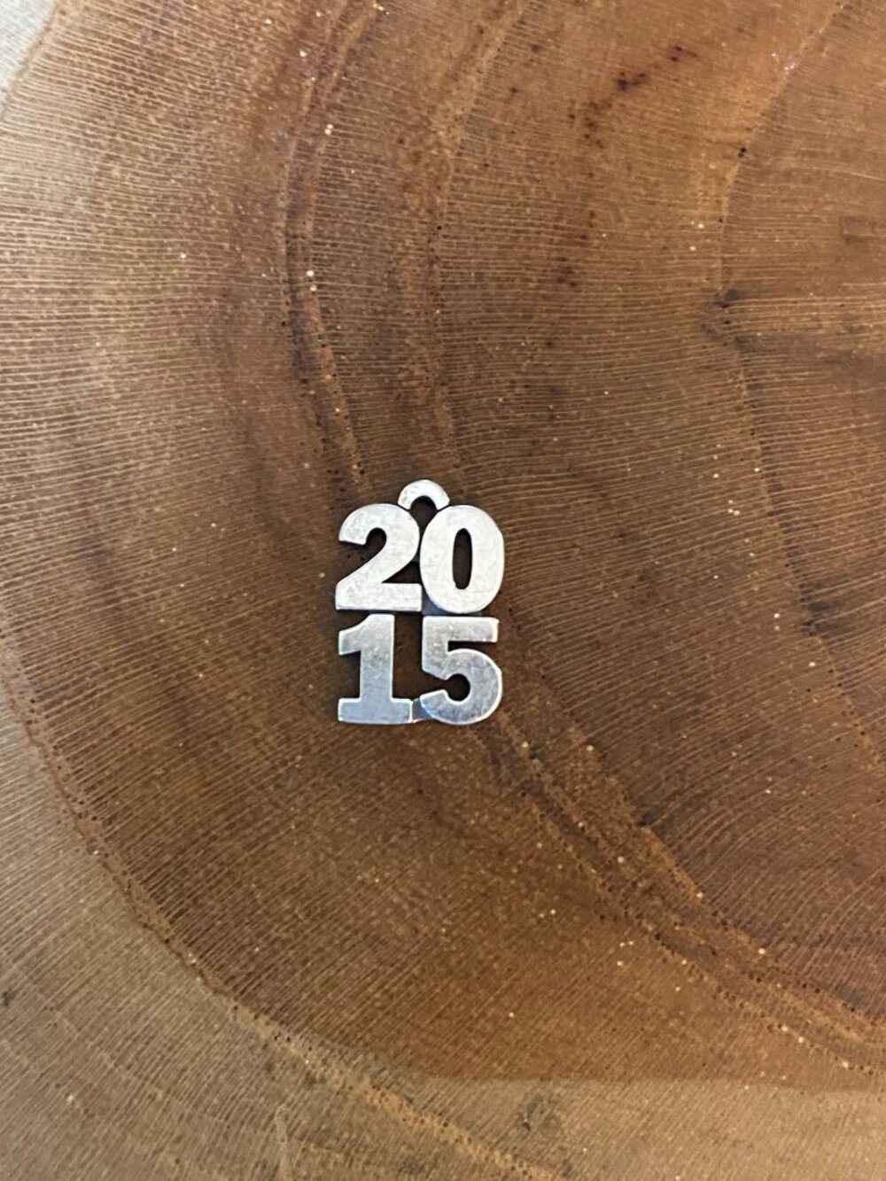 RETIRED James Avery 2015 Stacked Year Charm, Sterling Silver